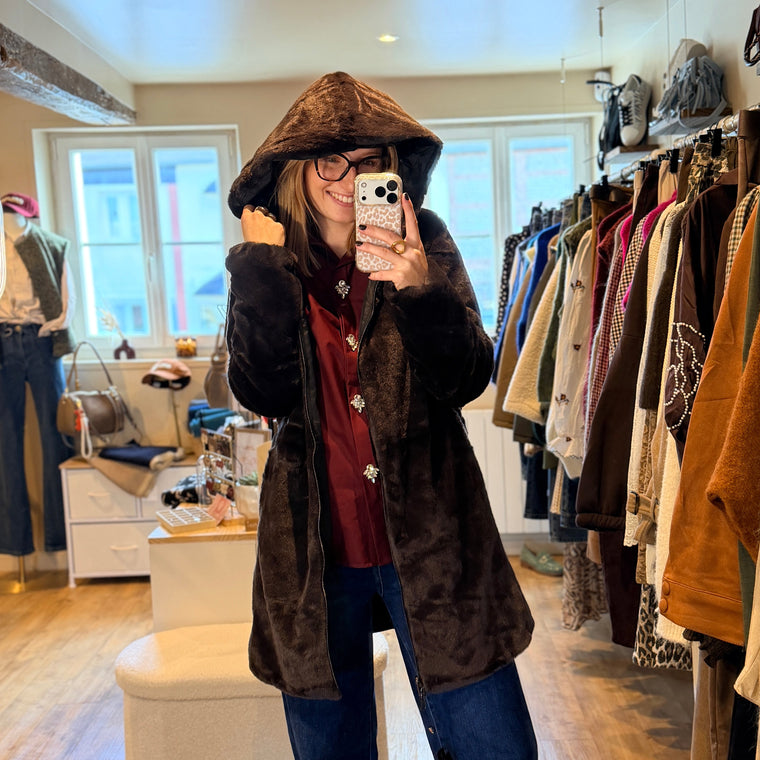 Parka noir reversible