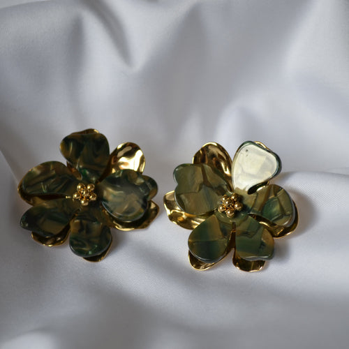 Boucle d'oreilles - Fleurs vertes — vue principale