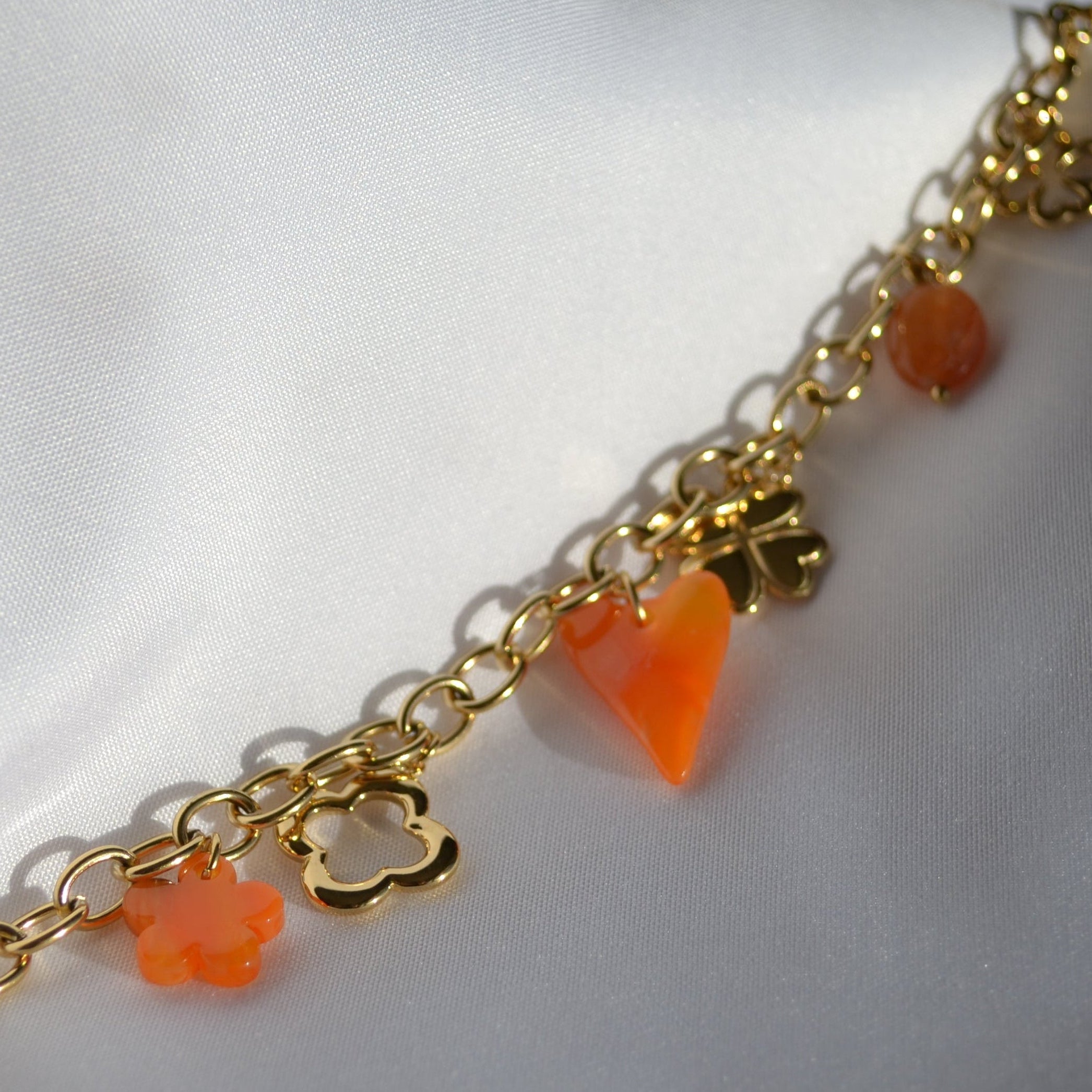 Bracelet à pendentif - Coeur orange — vue principale