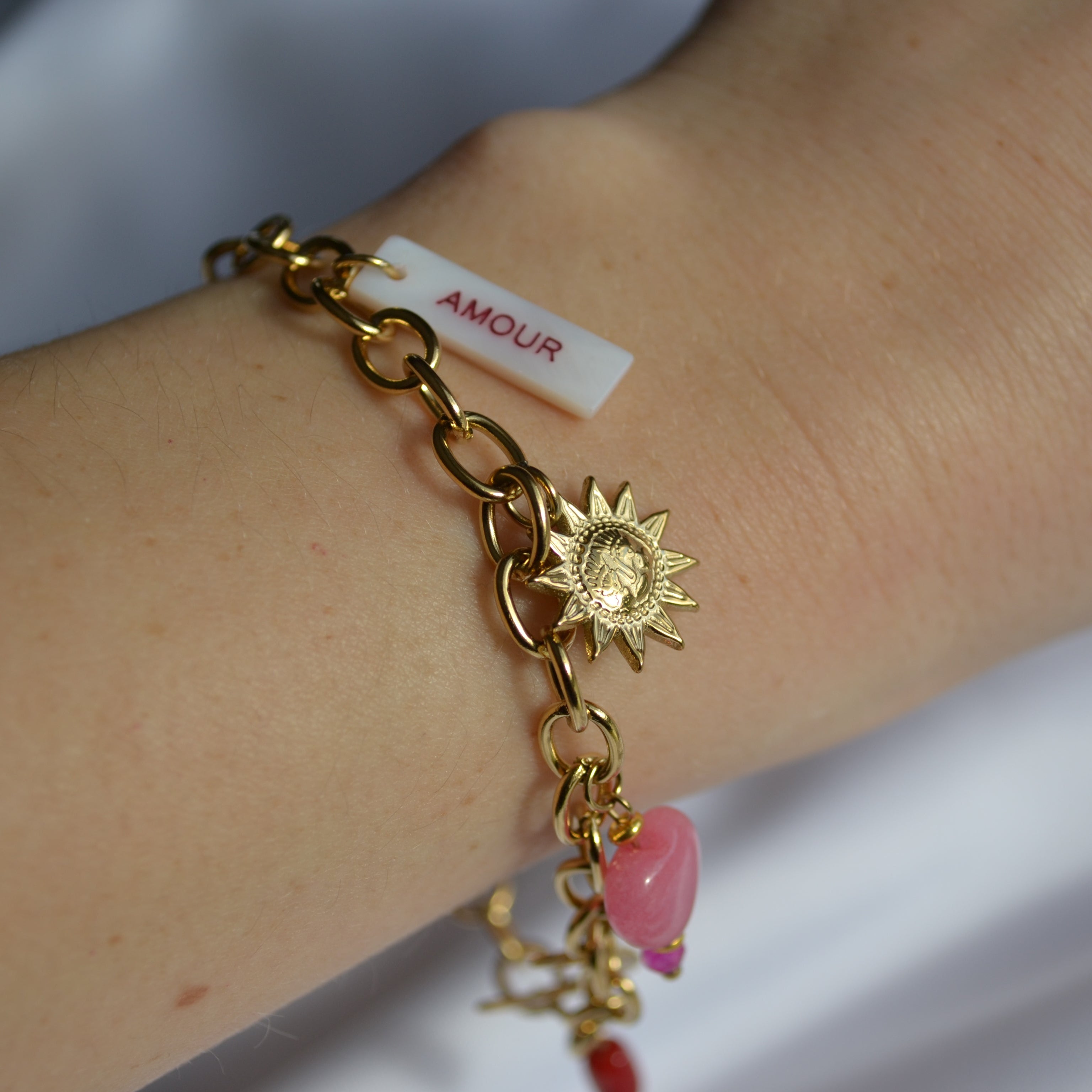 Bracelet à pendentif - Rose — vue 4