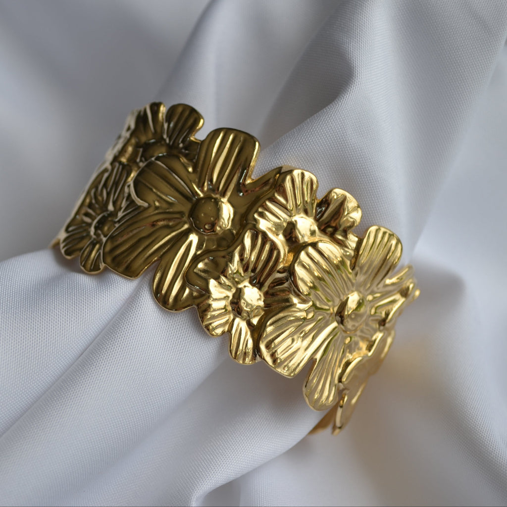 Bracelet manchette - Fleurs — vue principale
