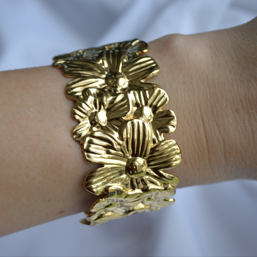 Bracelet manchette - Fleurs — vue 3