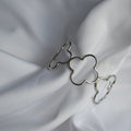 Bracelet manchette - Fleur fine - Argenté et doré — Argent