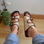 Mules fleuries