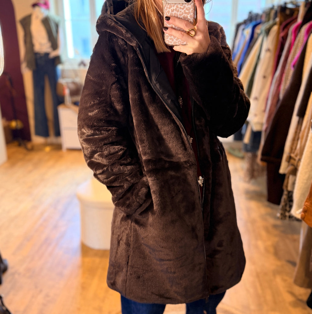 Parka noir reversible