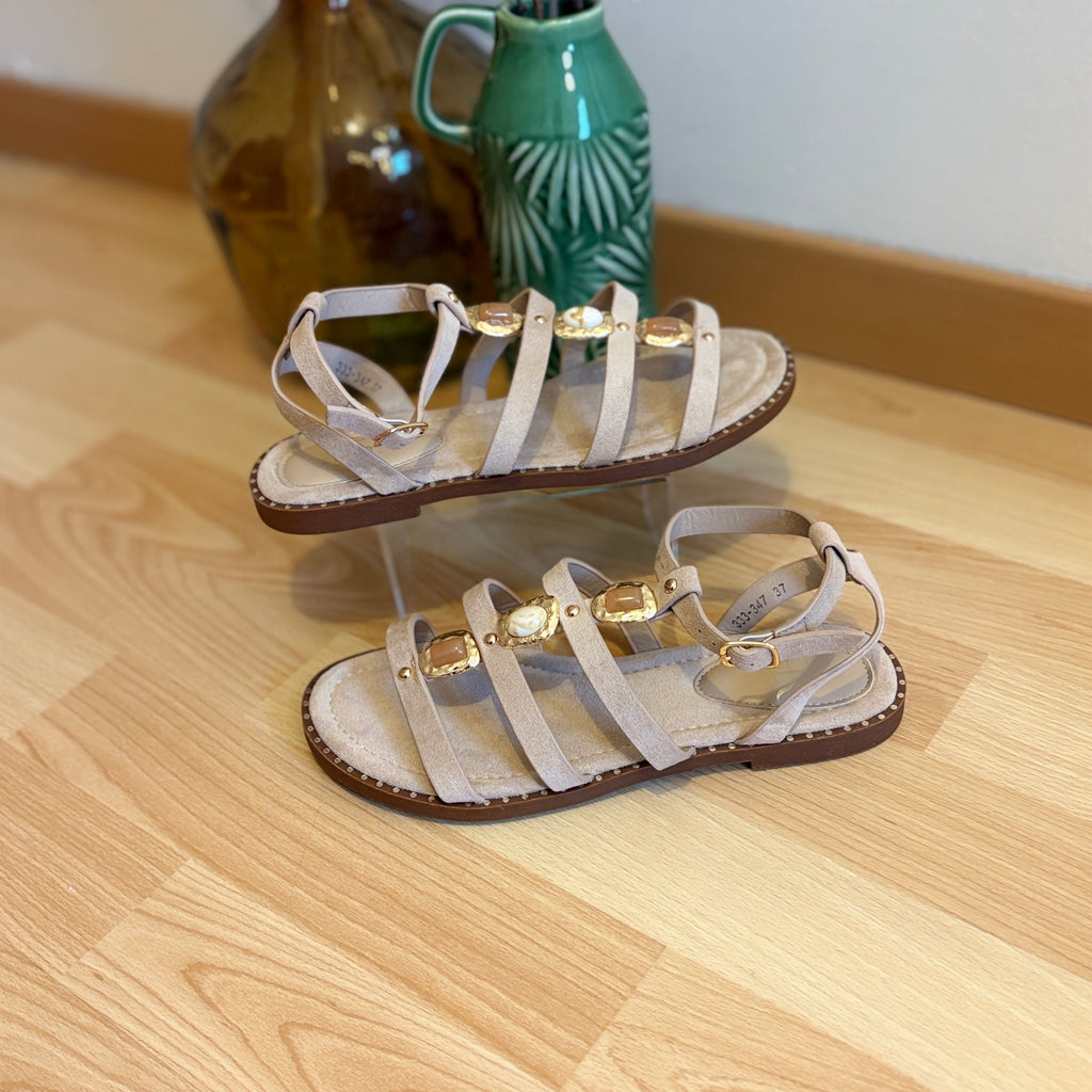 Sandales beige - Pierres