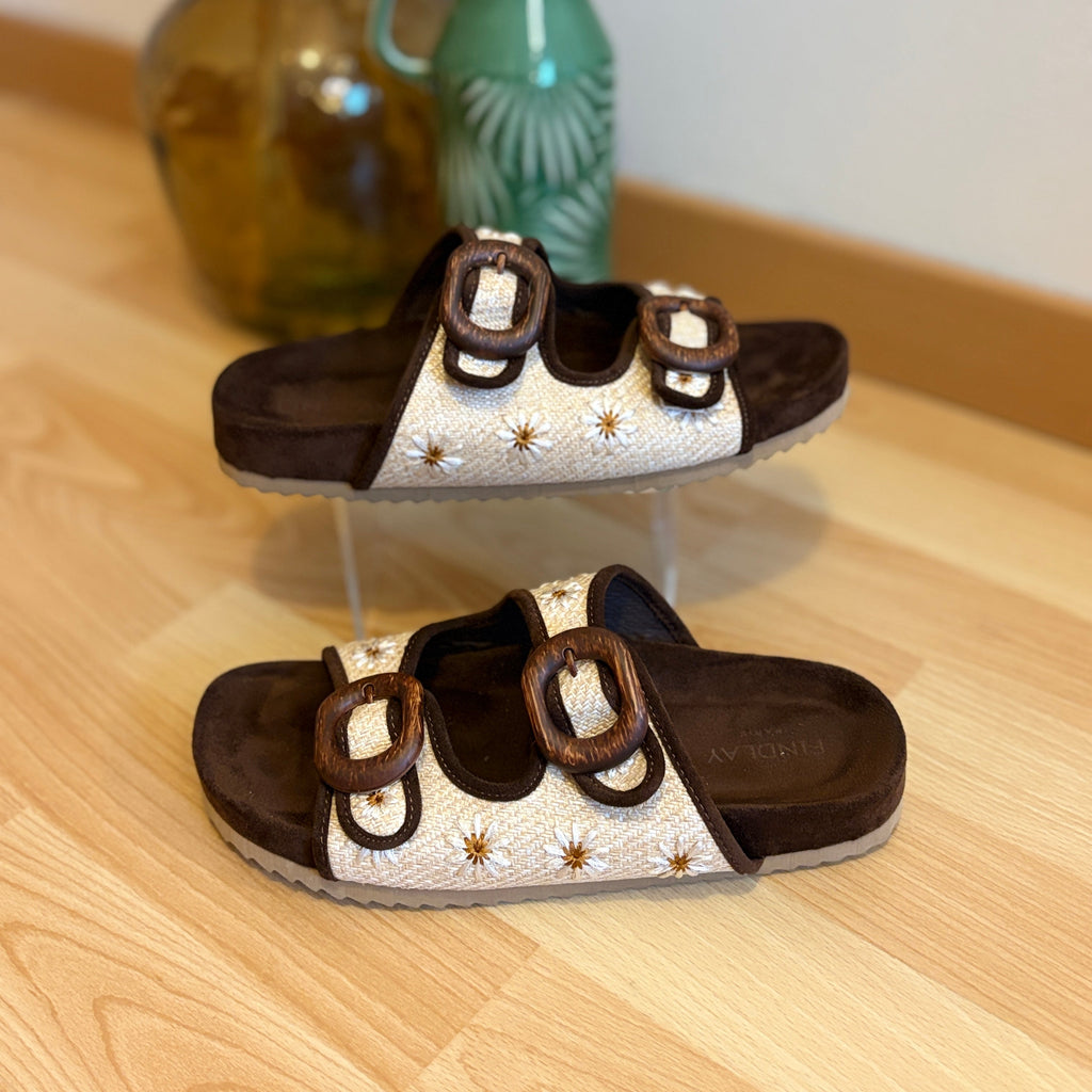 Mules fleuries
